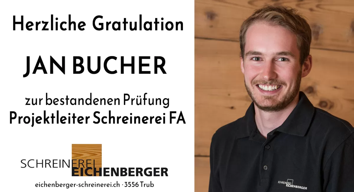 Gratulationssschreiben an Jan Bucher